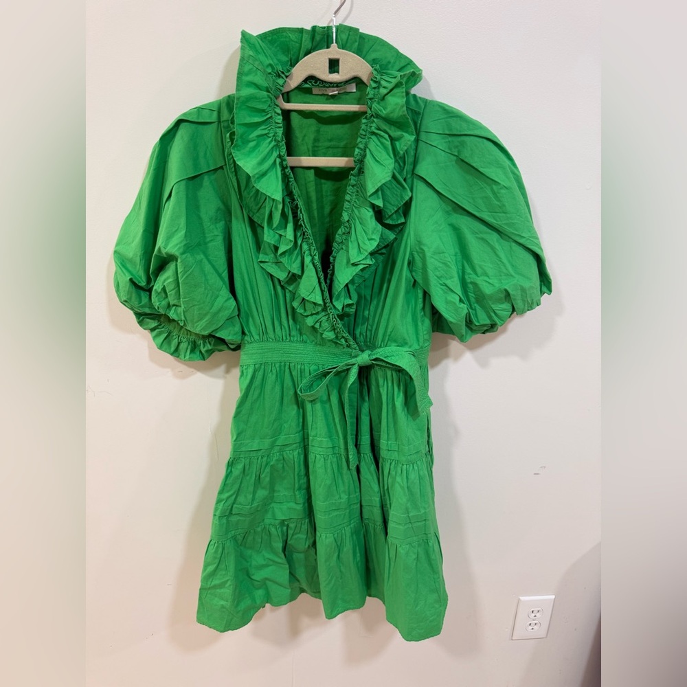 Green Ruffled Women's Dress
